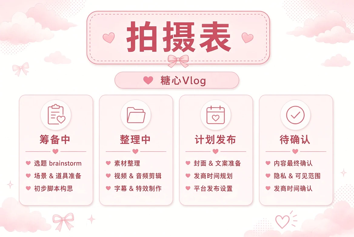 影像内容从筹备到确认的制作计划